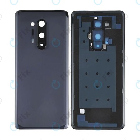 OnePlus 8 Pro - Akkumulátor Fedőlap + Hátlapi Kameralencse Üveg (Onyx Black)