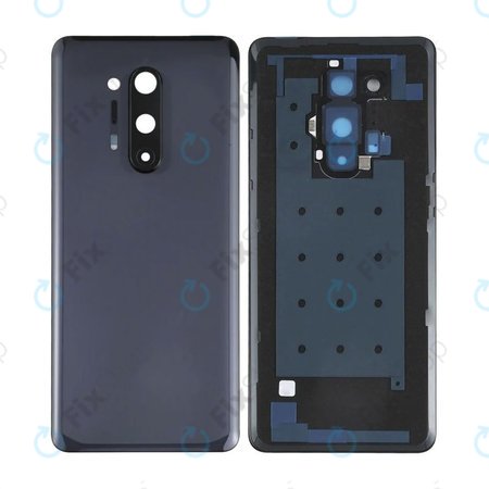 OnePlus 8 Pro - Akkumulátor Fedőlap + Hátlapi Kameralencse Üveg (Onyx Black)