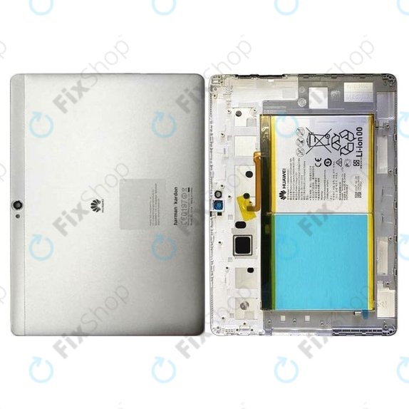 Huawei MediaPad M2 10.0 - Akkumulátor Fedőlap + Akkumulátor (Moonlight Silver) - 02351PGS, 02351FMT, 02350NXP, 02351CWE Genuine Service Pack