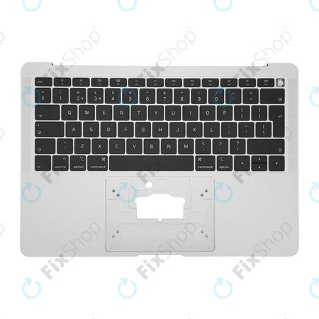Apple MacBook Air 13" A1932 (2018 - 2019) - Felső Billentyűzet Keret + Billentyűzet UK (Silver)