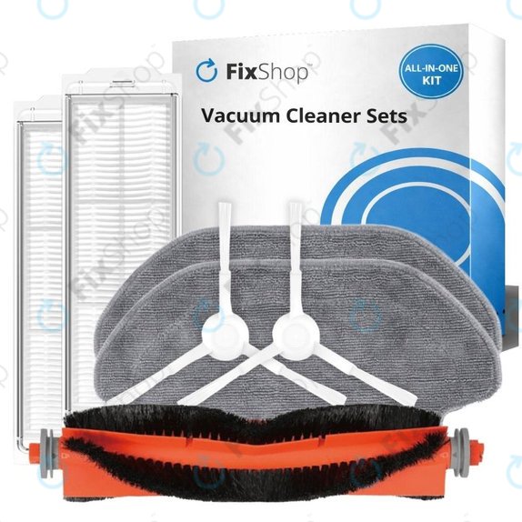 Pótalkatrész készlet Xiaomi Robot Vacuum S10, S10 EU, S12 robotporszívóhoz (1x Főkefe, 2x Szűrők, 2x Oldalkefék, 2x Felmosókendők)