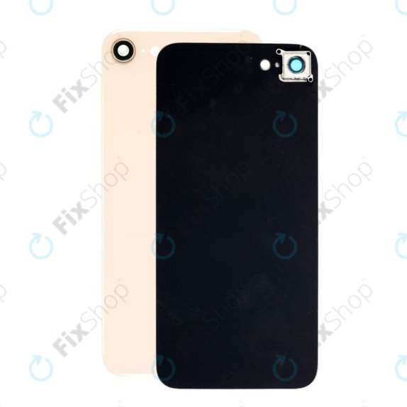 Apple iPhone 8 - Hátsó Ház Üveg + Hátlapi Kameralencse Üveg (Gold)