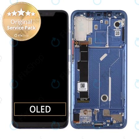 Xiaomi Mi 8 - LCD Kijelző + Érintőüveg + Keret (Blue) - 561010006033 Genuine Service Pack