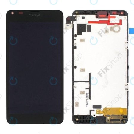 Microsoft Lumia 640 - LCD Kijelző + Érintőüveg + Keret (Fekete) - 00813P8