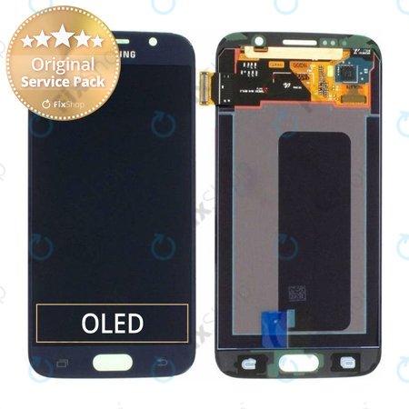 Samsung Galaxy S6 G920F - LCD Kijelző + Érintőüveg (Black Sapphire) - GH97-17260A Genuine Service Pack