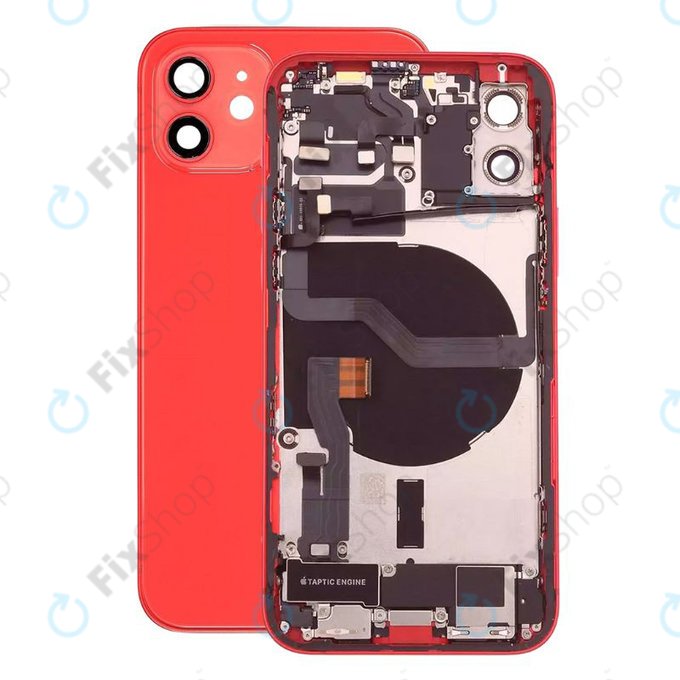Apple iPhone 12 - Hátsó Ház Apró Alkatrészekkel (Red)