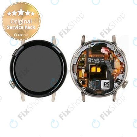 Huawei Watch GT3 Milo B19T 42mm - LCD Kijelző + Érintőüveg + Keret (Gold Stainless Steel) - 02354QVM Genuine Service Pack