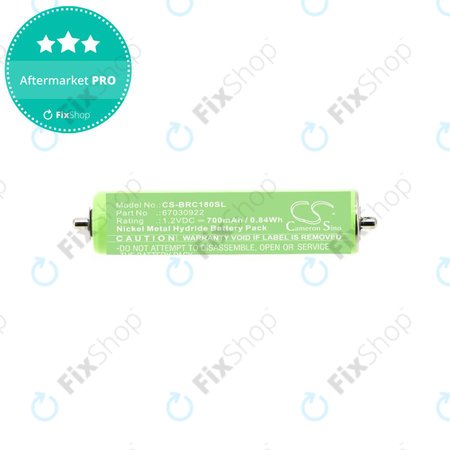 Akkumulátor Braun 1000, 180, 2000, 3000, 4735, 5411, Cruzer1, Cruzer Z20, 700mAh, Ni-MH, 1.2V, 67030922, HQ