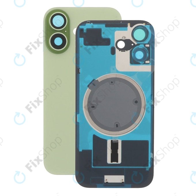Apple iPhone 17 - Hátsó üveg + Kamera lencse + Fémlemez + Magsafe mágnes (Sage)