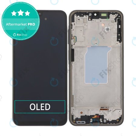 Samsung Galaxy A26 A266E - LCD Kijelző + Érintőüveg + Keret (Black) OLED