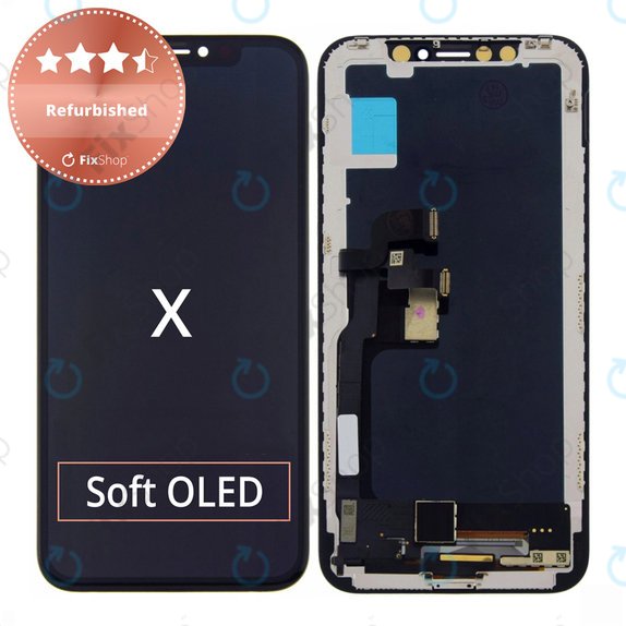 Kijelző iPhone X, Érintőüveg kerettel, Refurbished