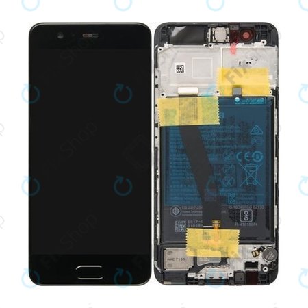 Huawei P10 - LCD Kijelző + Érintőüveg + Keret + Akkumulátor (Graphite Black) - 02351DGP Genuine Service Pack