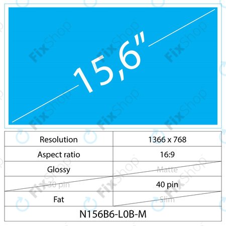 15.6 LCD Fat Matt 40 pin HD