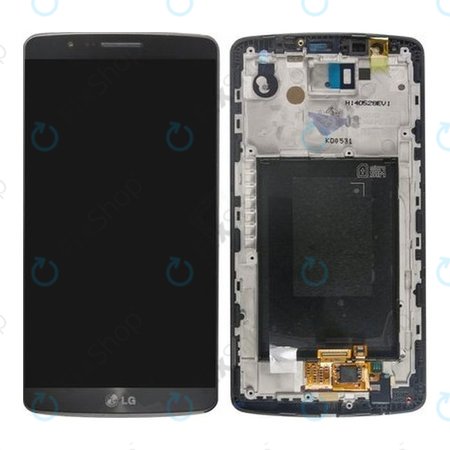 LG G3 D855 - LCD Kijelző + Érintőüveg + Keret (Titán-fekete) - ACQ87190302 Eredeti