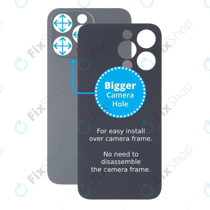 Apple iPhone 13 Pro - Hátsó Ház Üveg Nagyobb Kamera Nyílással (Graphite)
