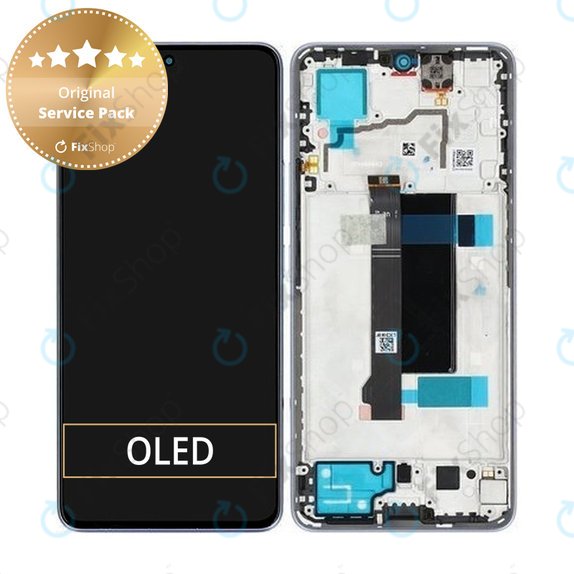 Xiaomi Redmi Note 13 Pro 5G 2312DRA50C - LCD Kijelző + Érintőüveg + Keret (Aurora Purple) - 5600030N1600 Genuine Service Pack