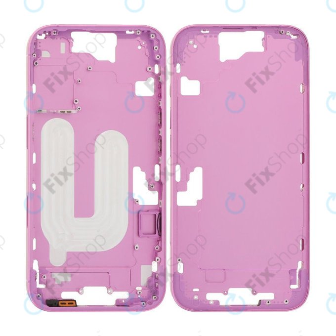 Apple iPhone 16 - Középső keret + Bekapcsoló + hangerő gomb (Pink)