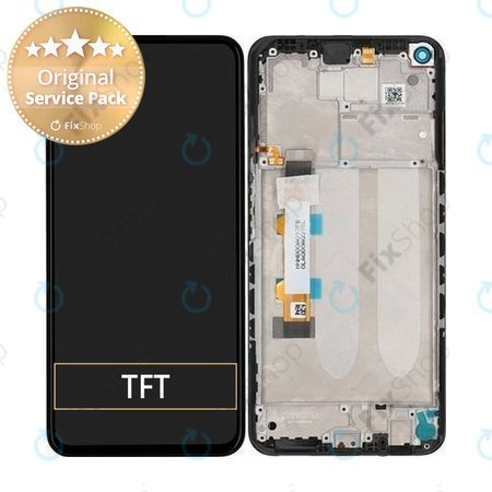 Xiaomi Redmi Note 9T 5G - LCD Kijelző + Érintőüveg + Keret (Nightfall Black) - 5600030J2200 Genuine Service Pack