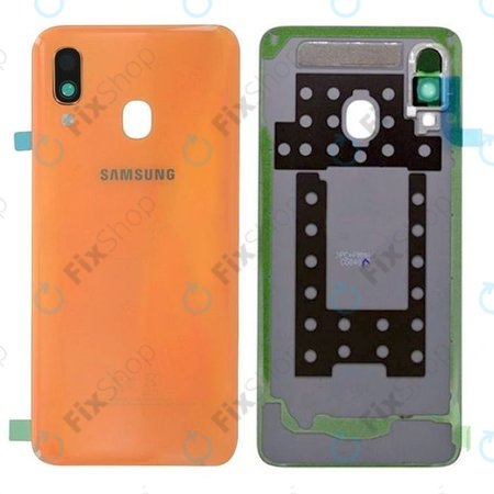 Samsung Galaxy A40 A405F - Akkumulátor Fedőlap (Korall) - GH82-19406D Genuine Service Pack