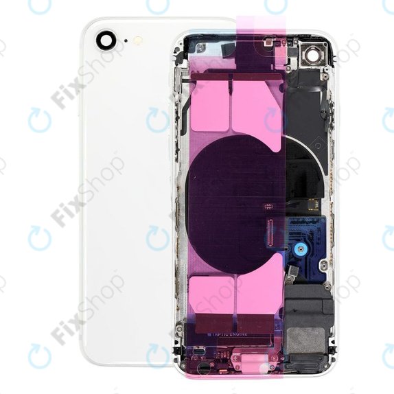 Apple iPhone SE (2nd Gen 2020) - Hátsó Ház Apró Alkatrészekkel (White)