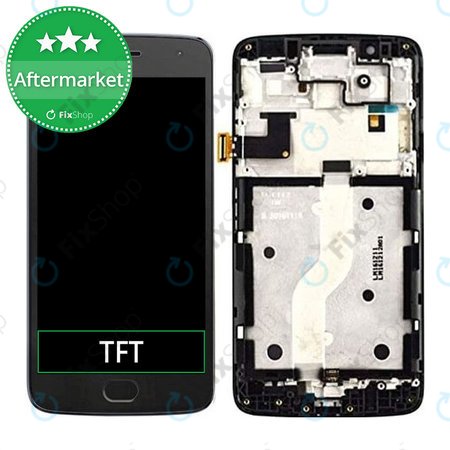 Motorola Moto G5 Plus - LCD Kijelző + Érintőüveg + Keret (Black) TFT