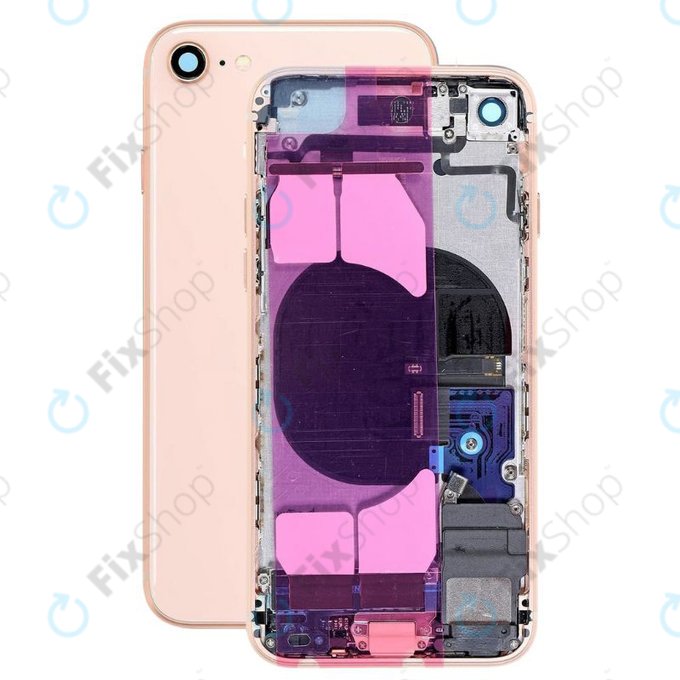 Apple iPhone 8 - Hátsó Ház Apró Alkatrészekkel (Gold)