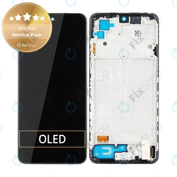 Xiaomi Redmi Note 10 - LCD Kijelző + Érintőüveg + Keret (Onyx Gray) - 5600020K7A00 Genuine Service Pack