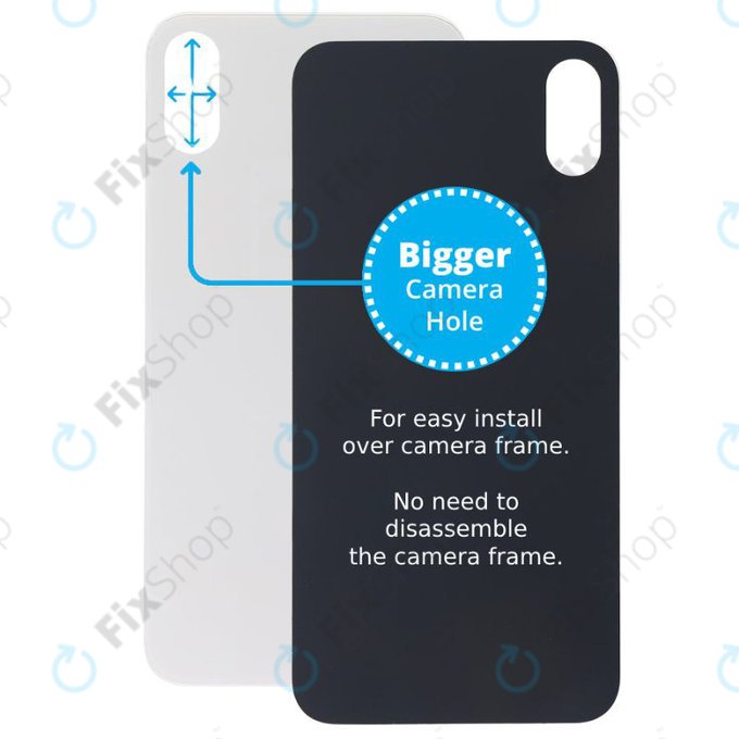 Apple iPhone XS Max - Hátsó Ház Üveg Nagyobb Kamera Nyílással (SIlver)