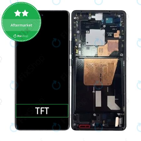 Vivo X80 Pro 5G V2185A V2145 - LCD Kijelző + Érintőüveg + Keret (Cosmic Black) TFT