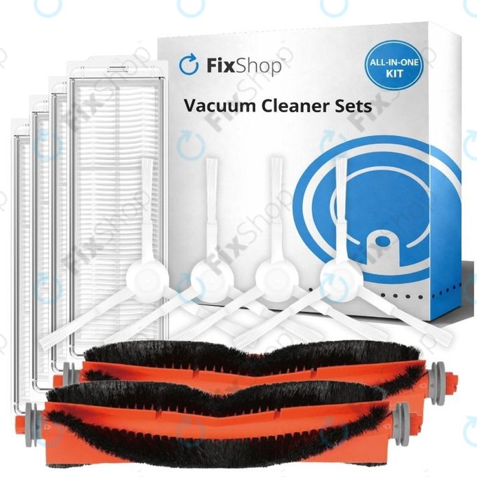 Pótalkatrész készlet Xiaomi Robot Vacuum S10, S10 EU, S12 robotporszívóhoz (2x Főkefék, 4x Szűrők, 4x Oldalkefék)