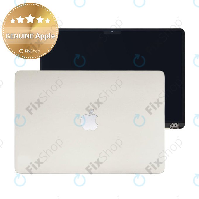 LCD kijelző MacBook Air 15", A3114 (2024), első üveggel és fedéllel, Starlight, 661-40261, Genuine Apple