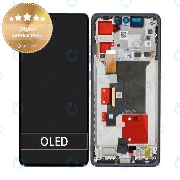 Motorola Edge 60 Pro - LCD Kijelző + Érintőüveg + Keret (Dazzling Blue) - 5D68C30046 Genuine Service Pack
