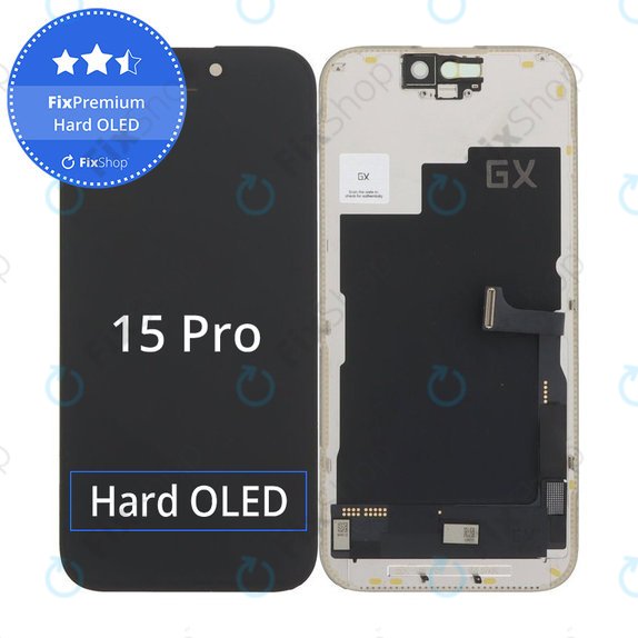 Apple iPhone 15 Pro - LCD Kijelző + Érintőüveg + Keret Hard OLED FixPremium