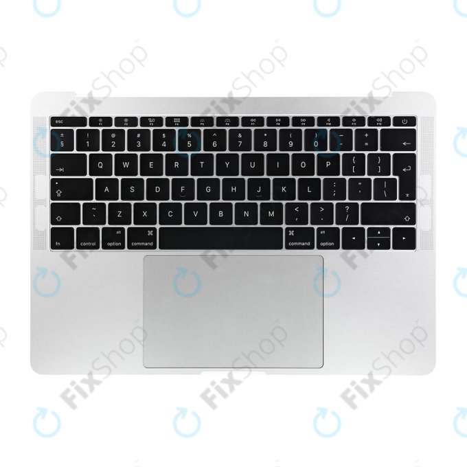 Apple MacBook Pro 13" A1708 (Late 2016 - Mid 2017) - Felső Billentyűzet Keret + Billentyűzet UK + Mikrofon + Trackpad + Hangszórók (Silver)