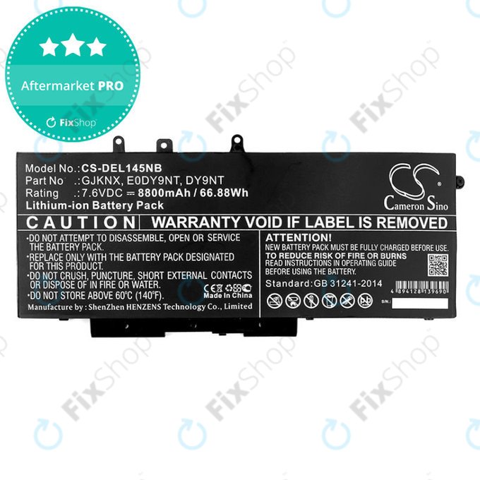 Akkumulátor Dell Latitude 14 5490, Latitude 14 5491, 8800mAh, Li-Ion, 7.6V, 00JWGP, HQ