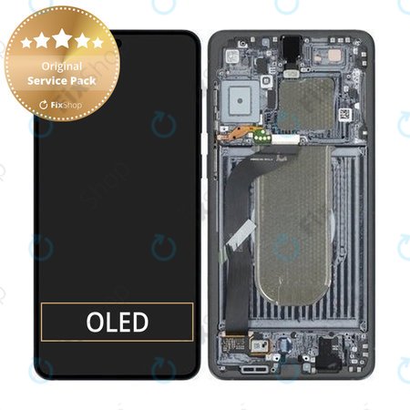 Samsung Galaxy S25 Edge - LCD Kijelző + Érintőüveg + Keret (Titanium Jetblack) - GH82-37224C Genuine Service Pack