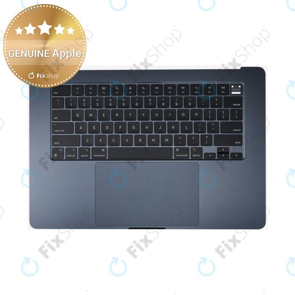 Felső billentyűzetkeret MacBook Air 15", A3114 (2024), US billentyűzettel és akkumulátorral, Midnight, 661-40269, Genuine Apple