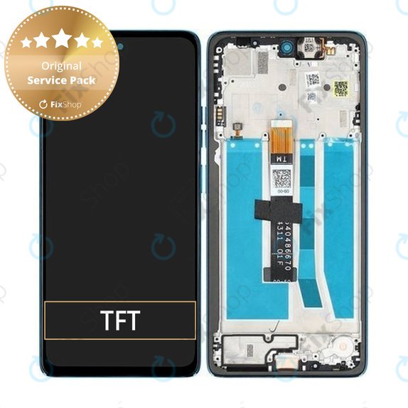 Motorola Moto G75 5G - LCD Kijelző + Érintőüveg + Keret (Aqua Blue) - 5D68C29067 Genuine Service Pack