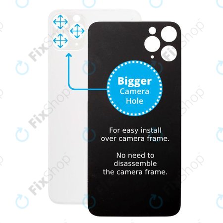 Apple iPhone 11 Pro - Hátsó Ház Üveg Nagyobb Kamera Nyílással (Silver)