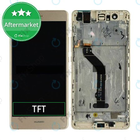Huawei P9 lite - LCD Kijelző + Érintőüveg + Keret (Gold) TFT
