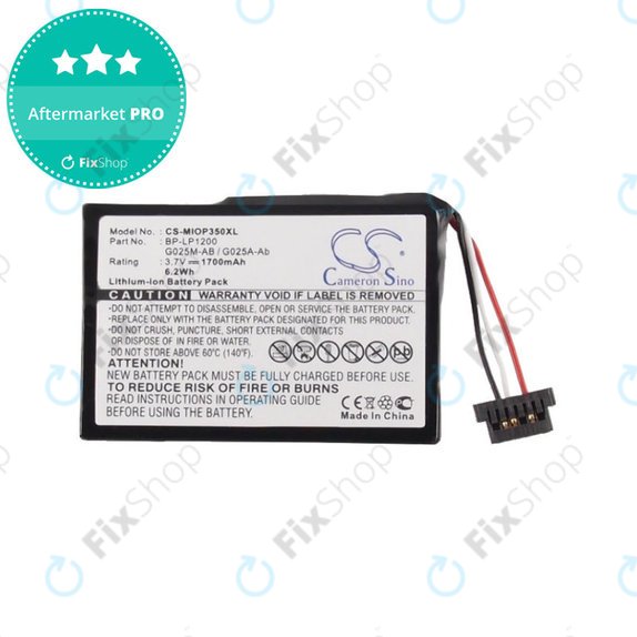 Akkumulátor Mitac Mio P350, 1700mAh, Li-Ion, 3.7V, BL-LP1230, HQ