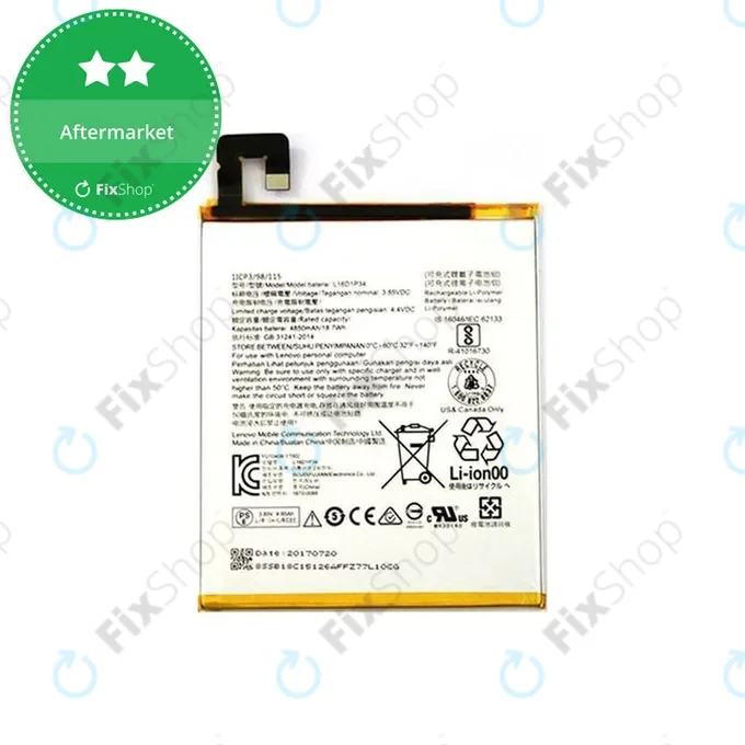 Lenovo Tab 4 8 TB-8704F - Akkumulátor L16D1P34, L20D1P31 4850mAh