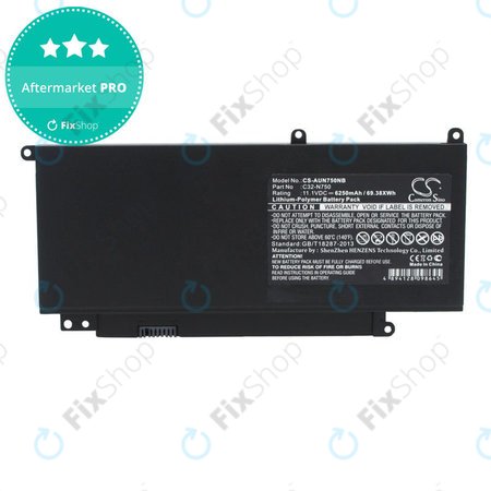 Akkumulátor Asus N750, R750, 6250mAh, Li-Pol, 11.1V, C32-N750, HQ