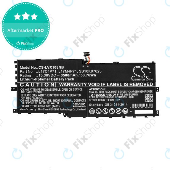 Akkumulátor Lenovo ThinkPad X1 Yoga 2018, 3500mAh, Li-Pol, 15.36V, L17C4P71, HQ