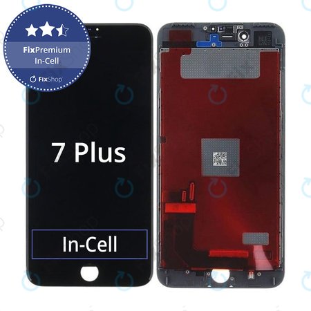 Apple iPhone 7 Plus - LCD Kijelző + Érintőüveg + Keret (Black) In-Cell FixPremium