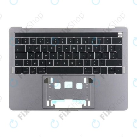 Apple MacBook Pro 13" A1989 (Mid 2018 - Mid 2019) - Felső Billentyűzet Keret + Billentyűzet UK + Touch Bar + Mikrofon + Hangszórók (Space Gray)