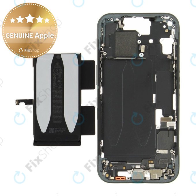 Középső keret akkumulátorral | iPhone 15 | Black | ZD076-00669 | Genuine Apple