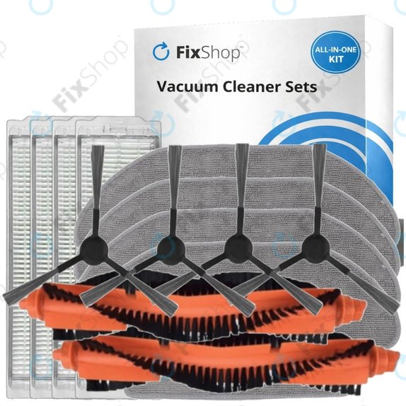Pótalkatrész készletXiaomi Viomi V2, V2 Pro, V3, SE, Mi Robot Vacuum Mop Pro (P), 2S (2x Főkefe, 4x Szűrő, 4x Oldalkefe, 4x Felmosórongy)