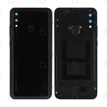 Huawei P Smart (2019) - Akkumulátor Fedőlap + Ujjlenyomat Érzékelő (Midnight Black) - 02352HTS Genuine Service Pack