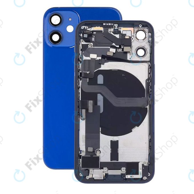 Apple iPhone 12 Mini - Hátsó Ház Apró Alkatrészekkel (Blue)